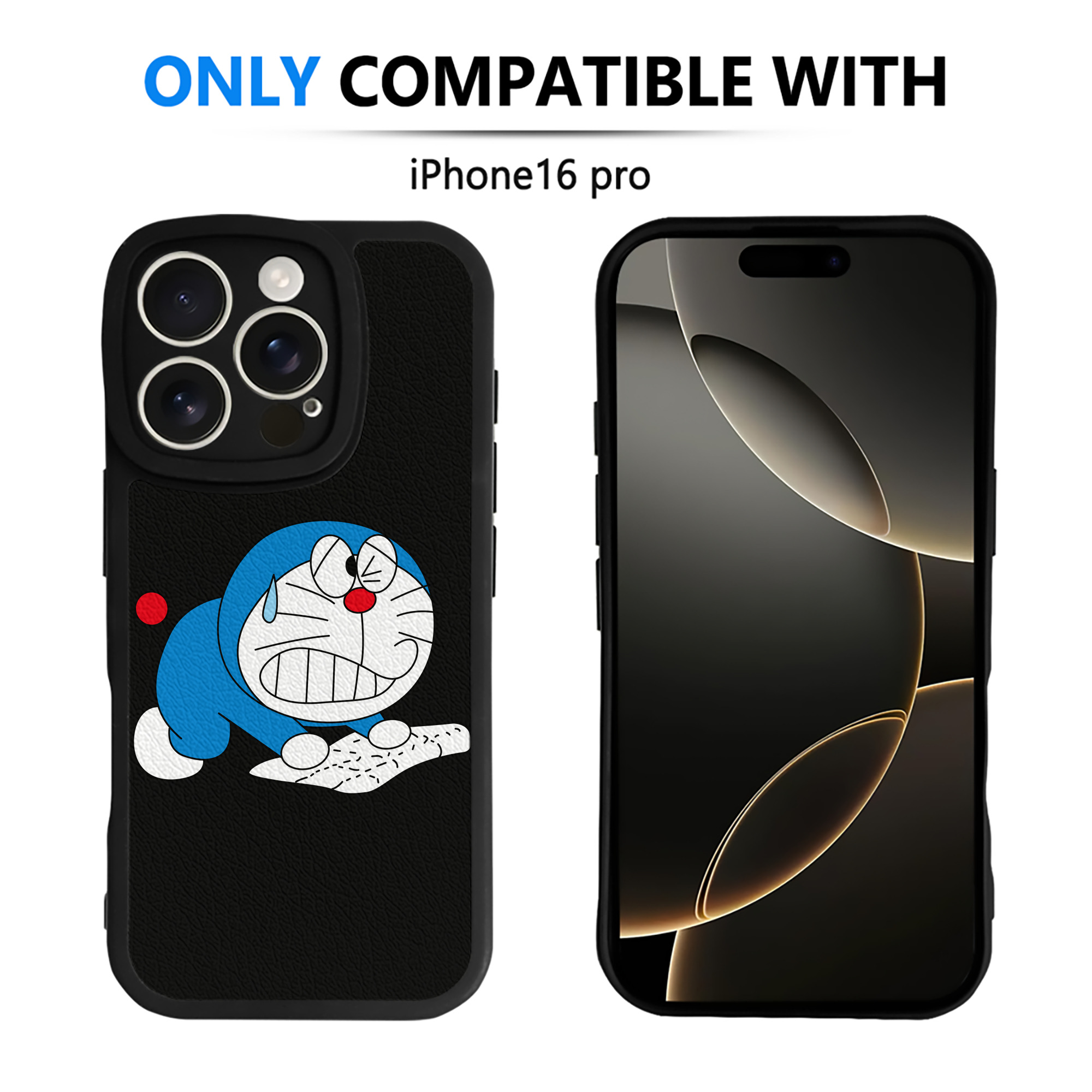 （画像用） ドラえもん Doraemon 【iPhone 16シリーズ対応】シリコンスマホケース（レザー調） 材質：シリコン